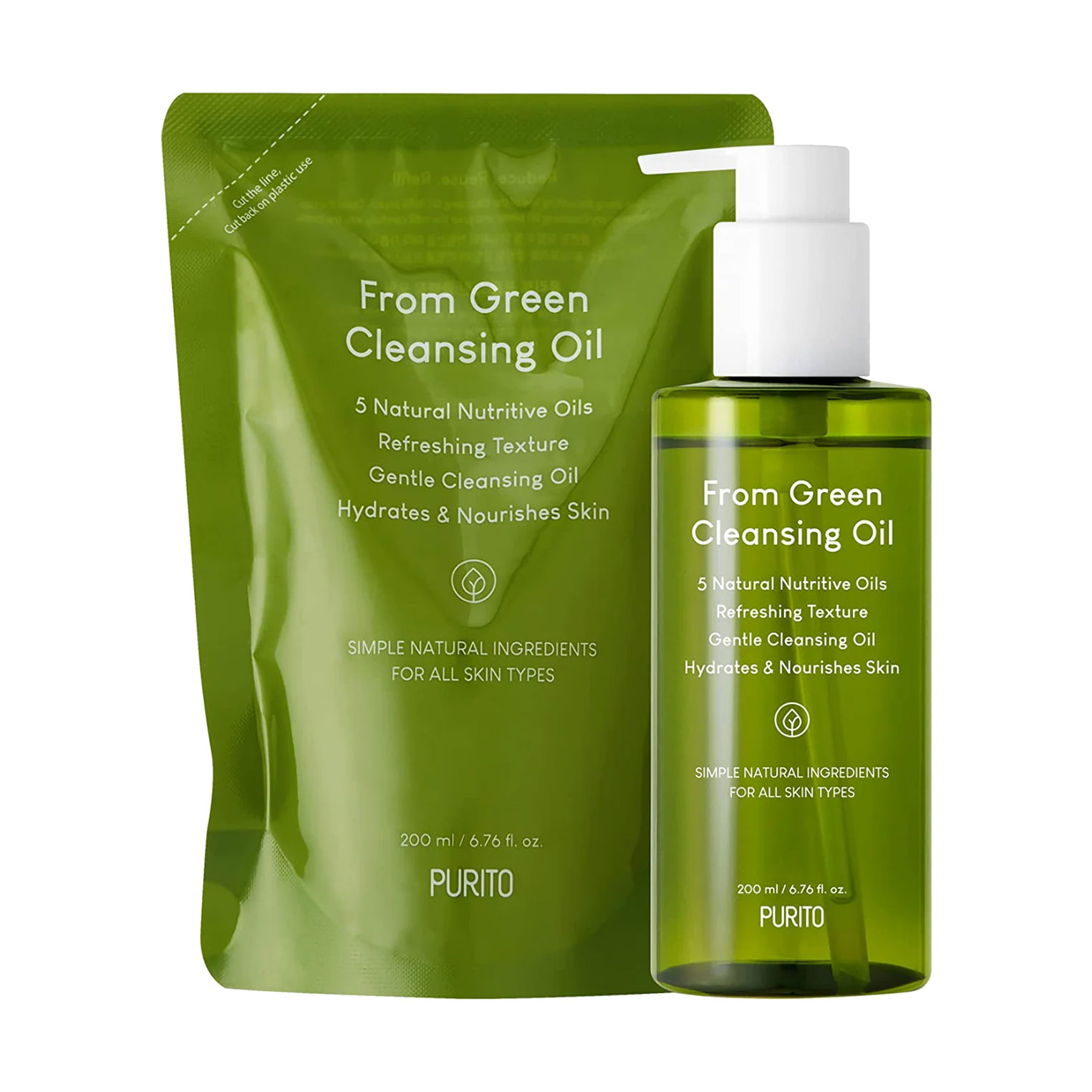 Набір для обличчя Purito From Green Cleansing Oil Set (гідрофільна олія, 200 мл + гідрофільна олія, 200 мл (дой-пак))